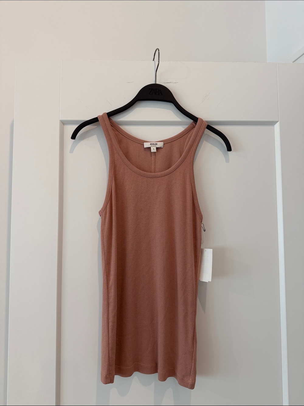 Agolde Mauve Ribbed Scoop Tank
